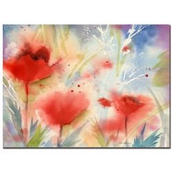 Sheila Golden 'Red Poppy Splash' Canvas Art Trademark Fine Art Canvas