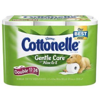 Cottonelle Gentle Care Bath Tissue with Aloe & Vitamin E Double Rolls 12 Count (Pack of 4) Health & Personal Care