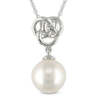 Miadora 14k White Gold Freshwater White Pearl Necklace Miadora Pearl Necklaces