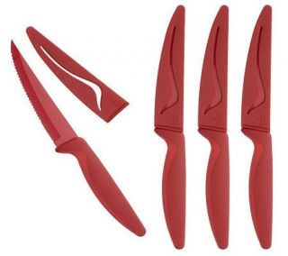 Kuhn Rikon 4 piece Nonstick Steak Knife Set with Covers —