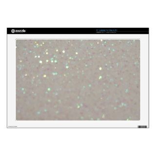 Faux Sparkles & Glitter   Pastel Cream White Laptop Skin