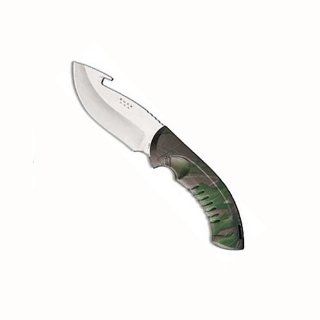 Buck 393CM Omni Hunter 12pt Camo Guthook Fixed Blade Knife  Tactical Fixed Blade Knives  Sports & Outdoors