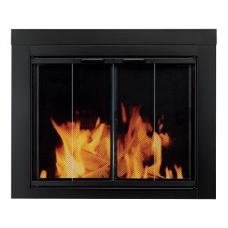 Pleasant Hearth Ascot Fireplace Glass Door — For Masonry Fireplaces, Medium, Black, Model# AT-1001  Fireplace Doors
