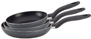 T fal A857S394 Specialty Nonstick Dishwasher Safe PFOA Free Fry Pan / Saute Pan 3 Piece Cookware Set, 8 Inch, 9.5 Inch, and 11 Inch, Black Kitchen & Dining