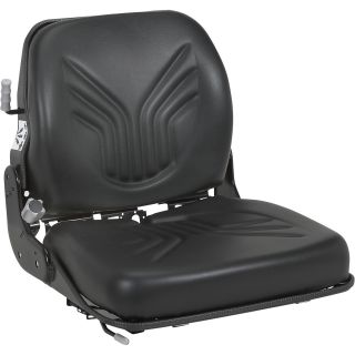 Seat with Integrated Suspension — Black  Forklift   Material Handling Seats