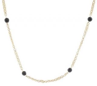 18" Faceted Gemstone Bead Station Necklace 14K Gold —