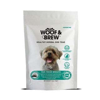 dog herbal tea and biscuits gift pack by woof&brew