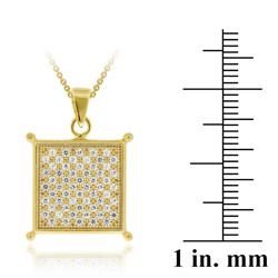 Icz Stonez 18k Gold over Silver Micro Pave Cubic Zirconia Square Necklace ICZ Stonez Cubic Zirconia Necklaces