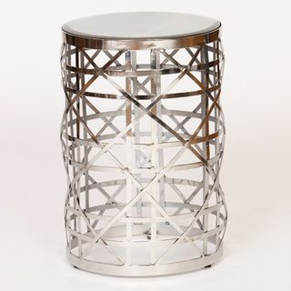 Nickel Drum Accent Table Coffee, Sofa & End Tables