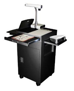 Mobile Multimedia Cart w Locking Cabinet (Black)  Computer And Machine Carts 