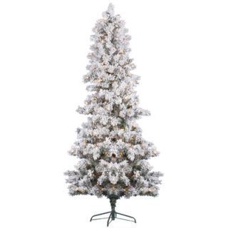 White Pine Artificial Christmas Tree with 450 Clear Lights and Flocked