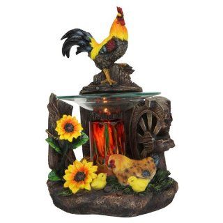 Yellow Sunflower and Rooster Electric Oil/Wax Warmer with Dimmer   Scented Oils