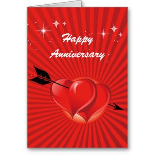 Love Hearts with Arrow Wedding Anniversary Card
