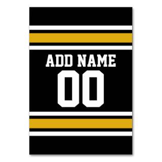 Black Gold Football Jersey Custom Name Number Table Card