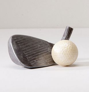 chocolate golf ball and iron by schokolat
