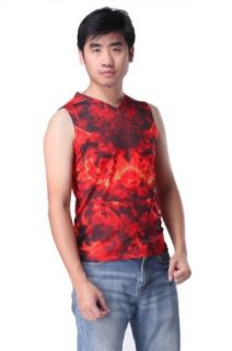 The Hunger Games Catching Fire 2013 Peeta Cosplay Costume Red Shirt for Men Size M Clothing