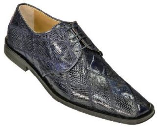 David Eden "Alba" Genuine Crocodile / Lizard Patchwork Shoes (9.5, Navy) Shoes