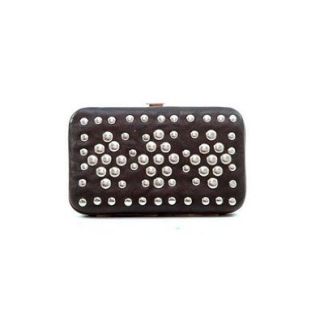 Studded Card Case Black Synthetic Leather, Rhinestone Gift Items, Accessories Shoes