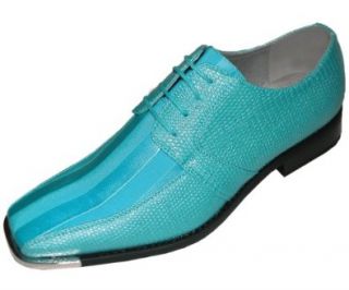 Viotti Mens turquoise Dress Oxford Striped Satin Dress Shoe Style 163ST TRQ 025 8.5 D (M) US Shoes
