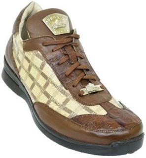 Fennix "3183" Taupe/Cream Genuine Alligator/ Fennix Leather in Engraved Leather Sneakers Shoes