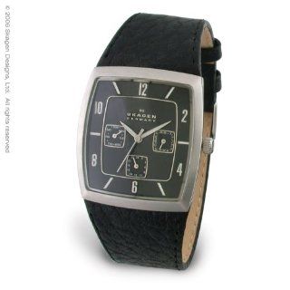 Skagen Men's Multifunction Leather Watch #390LSLB1 Watches