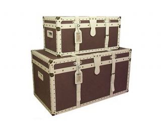 vintage style storage trunk chocolate/cream by ceiling candy