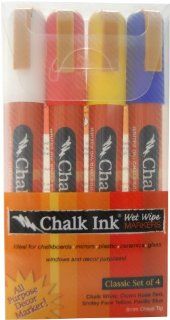 Chalk Ink 6mm Classic Wet Wipe Markers, 4 Pack
