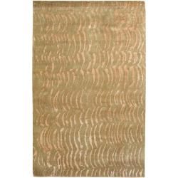 Julie Cohn Beige/moss Hand knotted Multicolored Vilas Abstract Design Wool Rug (4 X 6)
