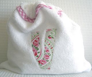 personalised initial wash bag by claire royle applique