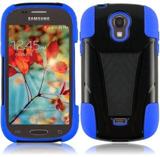 For Samsung Galaxy Light T399 Cover Case + LCD Screen (T Stand Hybrid Black / Dark Blue) Cell Phones & Accessories