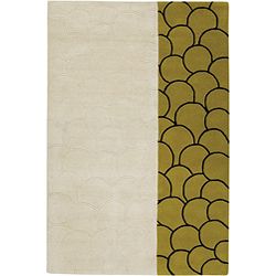 Hand tufted Mandara Beige Wool Area Rug (79 X 106)