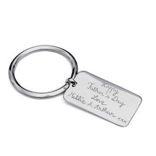 father's silver dog tag key ring by merci maman