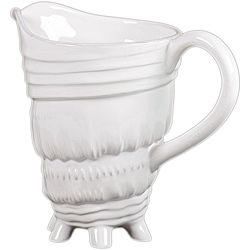 Urban Trends Collection White Ceramic Seashell Pitcher