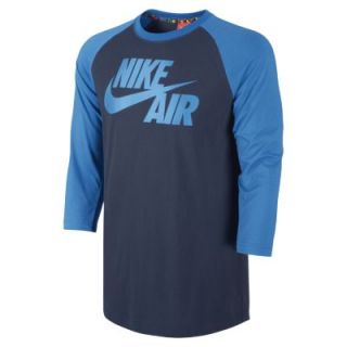 Nike Basketball 3/4 Sleeve Raglan Mens Shirt   Light Photo Blue