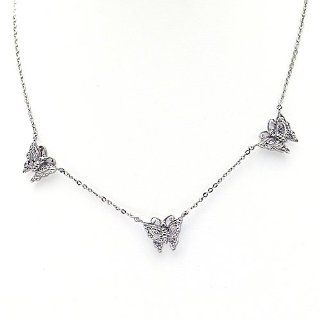 14k Diamond Butterfly Necklace in White Gold CoolStyles Jewelry