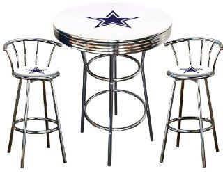 Shop Dallas Cowboys Logo Themed 3 Piece Chrome Metal Finish Bar Table Set with 2 Swivel Seat Cowboys Logo Themed Bar Stools at the  Furniture Store. Find the latest styles with the lowest prices from The Furniture Cove