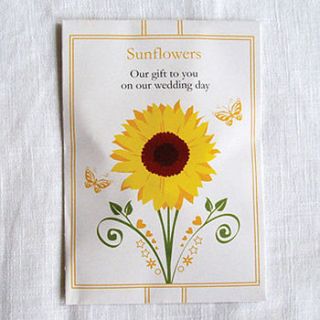 five pack of wedding favour sunflower seeds by cherrygorgeous