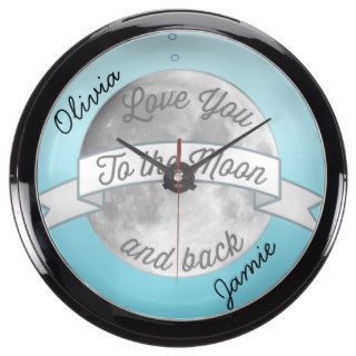 Personalized To the Moon and Back Fish Tank Clock