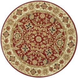Hand hooked Chelsea Fall Tabriz Red Wool Rug (8 Round)