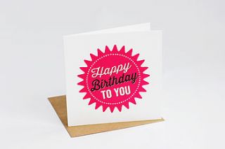 happy birthday pink star card by allihopa