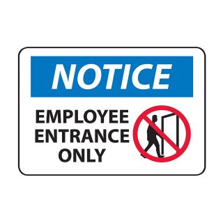 Osha Compliance Notice Sign   Notice (Employee Entrance Only)   Self Stick Vinyl