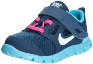 Nike Free 5 Toddlers Size (Brave Blue / White / Gamma Blue / Pink Foil) 580595 401 (10) Walking Shoes Shoes