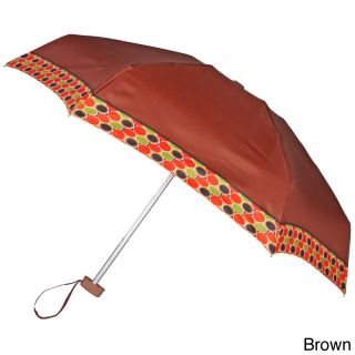 Leighton 41 inch Brown Circle Border Compact Umbrella
