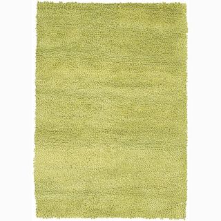 Handwoven Lime green Mandara New Zealand Wool Shag Rug (5 X 76)