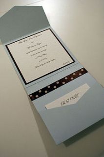 10 polka dot ribbon pocketfold invitations by happynestdesign