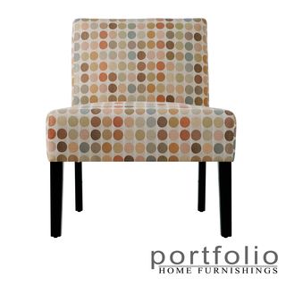 Portfolio Niles Beige Retro Dot Armless Chair PORTFOLIO Chairs