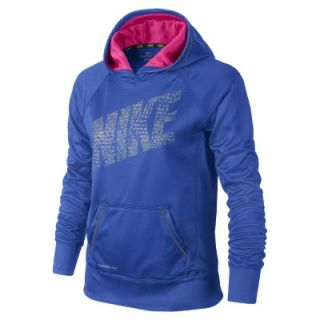 Nike KO Reflective Pullover Girls Training Hoodie   Hyper Cobalt