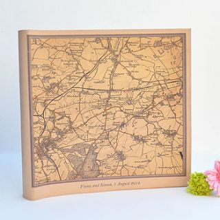 personalised map wedding guest book by atlas & i