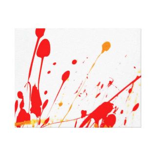 Abstract Red Paint Splatter Wrapped Canvas Gallery Wrapped Canvas