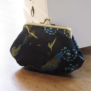 japanese birds silk purse by bleuet textiles